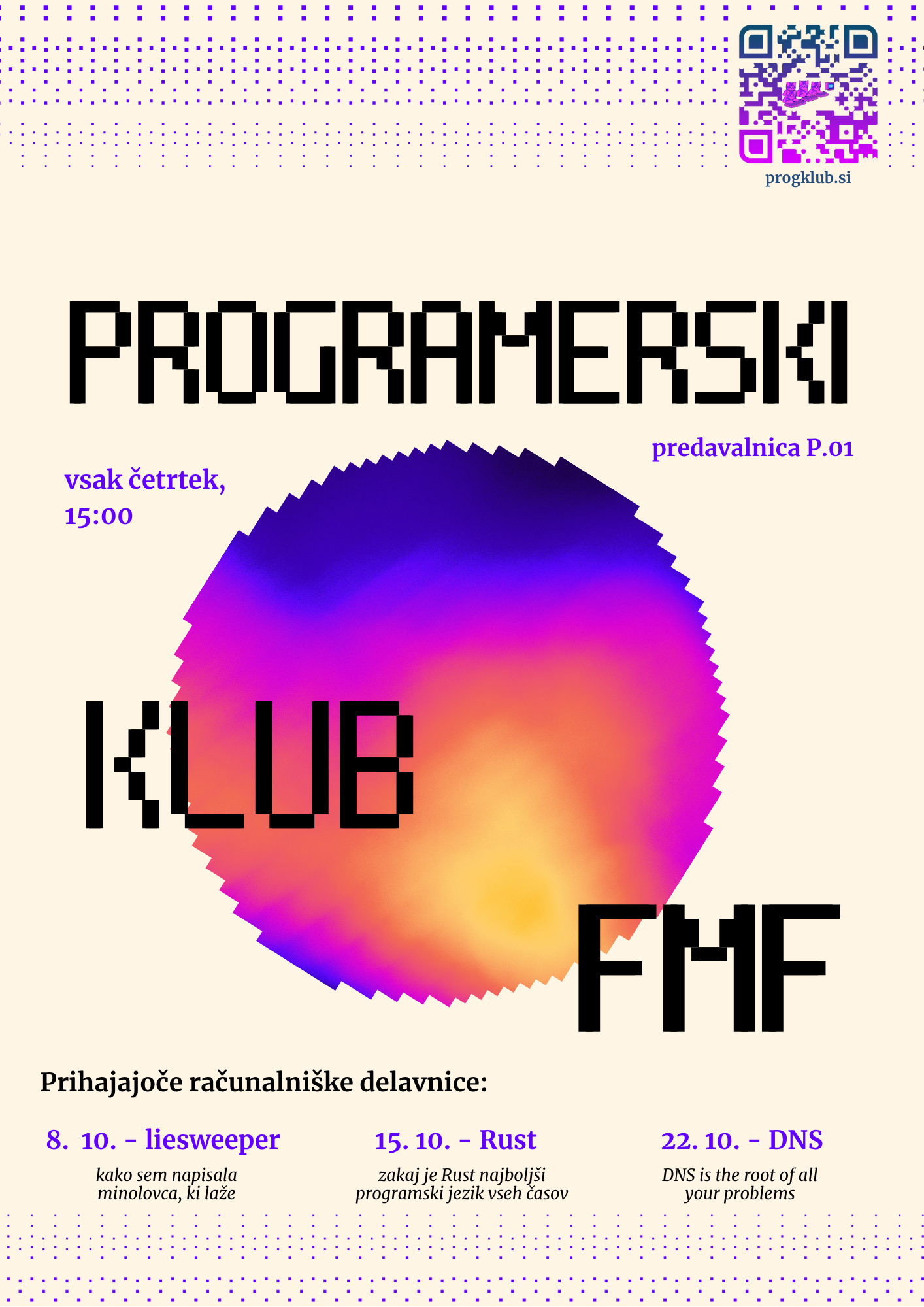 Plakat za Programerski klub FMF